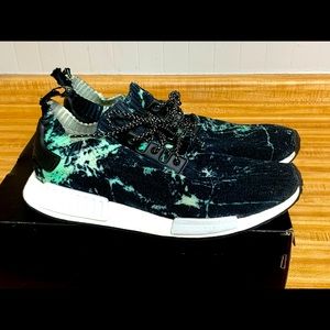 adidas NMD R1 Black and Green Athletic Shoes